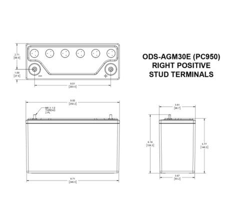 Batterie Compétition AGM Odyssey Extreme Racing PC950 34Ah 950 PHCA pour Peugeot 205 GTi 1.6 / 1.9 / Rallye