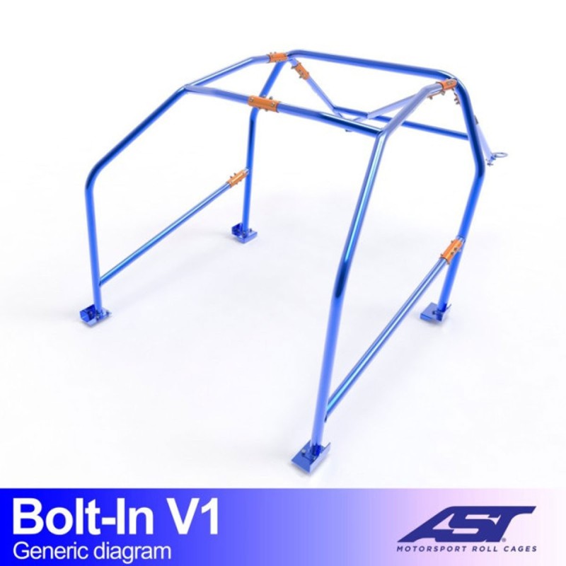 Arceau AST 6 points à boulonner pour Peugeot 205 GTi / Rallye / Gentry / XS 3-Porteèles dont GTi RC S16 CC et XS) 3-Portes Hayon