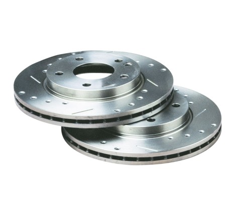 Disques de frein avant BRATEX Groupe A percés rainurés pour Peugeot 205 GTi 1.6 / Rallye