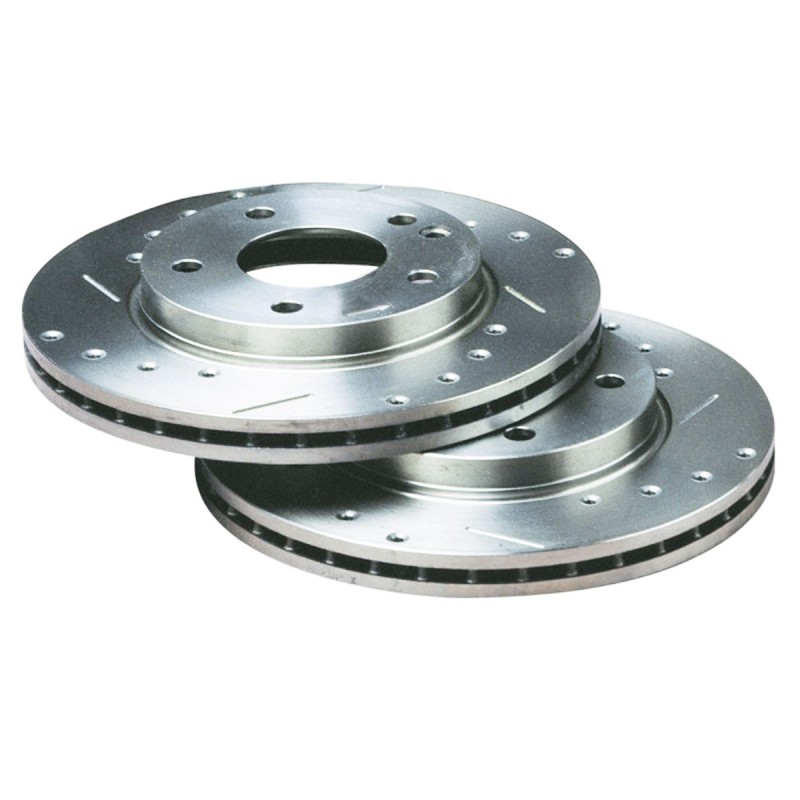 Disques de frein avant BRATEX Groupe A percés rainurés pour Peugeot 205 GTi 1.6 / Rallye