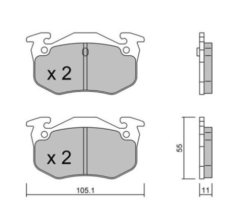 Plaquettes de frein arrière GT2i Club pour Renault Megane I IDE 2.0 16V (étriers BENDIX)