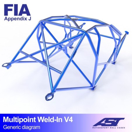 Arceau AST Multipoints 10 points à souder FIA pour Renault Megane 3 RS / TCe (et toutes versions) 3-Portes hayon