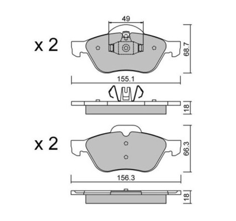 Plaquettes de frein avant GT2i Club pour Renault Twingo 2 RS (étriers ATE)