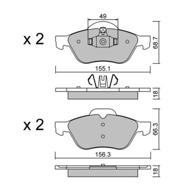 Plaquettes de frein avant GT2i Club pour Renault Twingo 2 RS (étriers ATE)