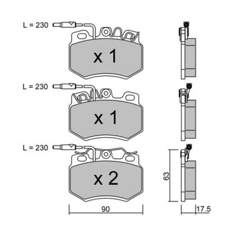 Plaquettes de frein avant GT2i Club pour Citroën AX GTi 1.4 / Visa GTi 1.6 (étriers GIRLING)