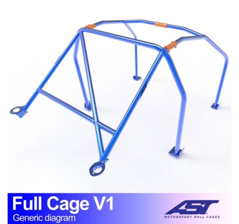 Arceau AST Trackday/Loisir 6 points pour Citroën ZX (toutes versions dont 2.0i 16V et Volcane) 3-Portes hayon