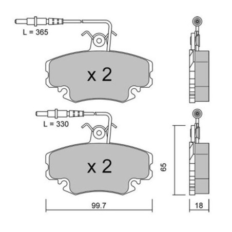 Plaquettes de frein avant GT2i Club pour Citroën ZX Volcane 1.9i & 2.0i