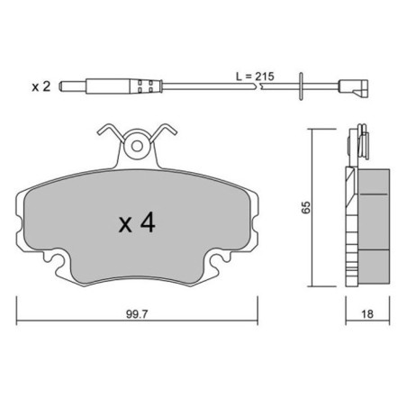 Plaquettes de frein avant GT2i Club pour Citroën ZX Volcane 1.9i & 2.0i / Peugeot 205 CTi / GTi 1.9