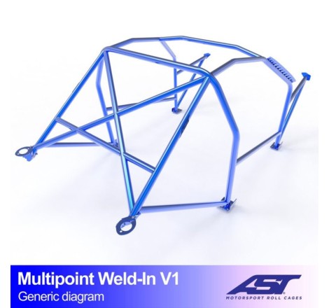 Arceau AST Multipoints 10 points à souder FIA pour Citroën AX 1.4 GTi / GT / Sport (3-Portes hayon)