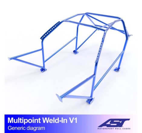 Arceau AST Multipoints 10 points à souder FIA pour Citroën AX 1.4 GTi / GT / Sport (3-Portes hayon)