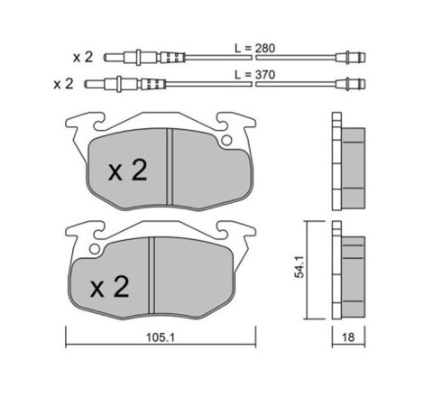 Plaquettes de frein avant GT2i Club pour Citroën AX 1.4 GTi / GT