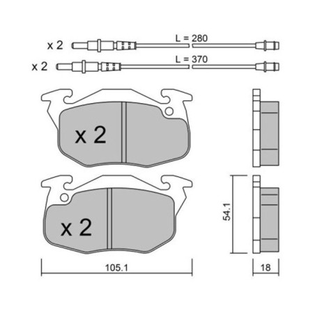 Plaquettes de frein avant GT2i Club pour Citroën AX 1.4 GTi / GT