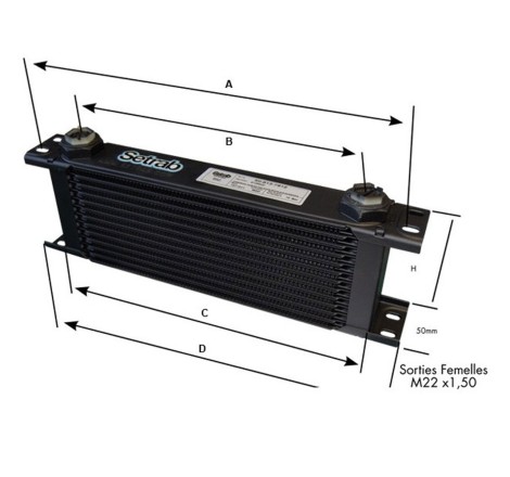 Radiateur d'huile Setrab 13 rangées Série 6 M22x150 pour Citroën AX Sport