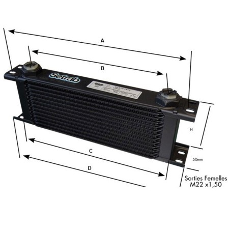 Radiateur d'huile Setrab 13 rangées Série 6 M22x150 pour Citroën AX Sport