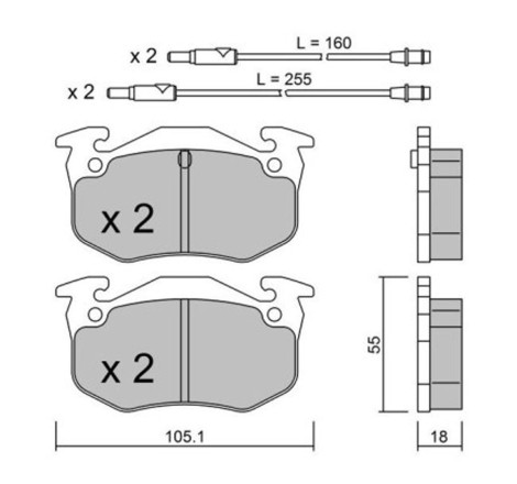 Plaquettes de frein avant GT2i Club pour Citroën BX 19 GTi / GTi 16V 147/158cv