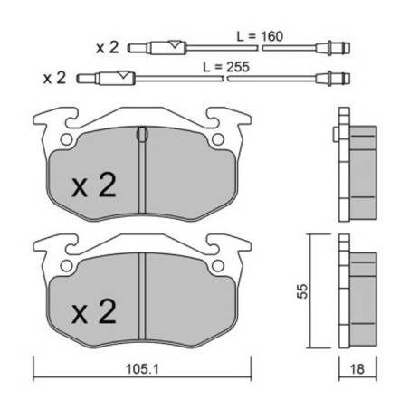 Plaquettes de frein avant GT2i Club pour Citroën BX 19 GTi / GTi 16V 147/158cv