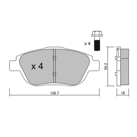 Plaquettes de frein avant GT2i Race pour Citroën DS3 Turbo 1.6 THP 150/155/165cv (étriers BOSCH)