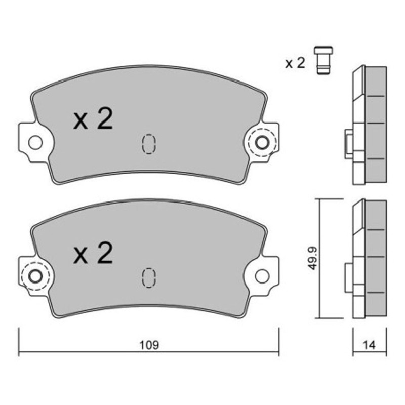 Plaquettes de frein arrière GT2i Club pour Renault Fuego Turbo 1.6 (étriers BENDIX)