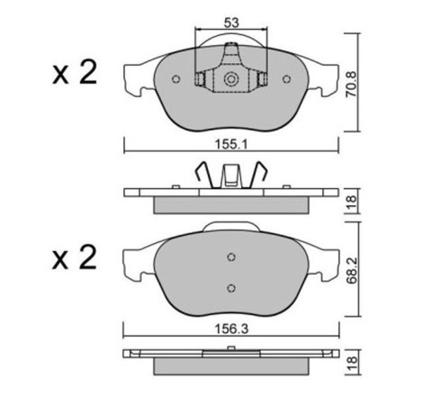 Plaquettes de frein avant GT2i Club pour Renault Laguna 2 GT 2.0 Turbo Estate