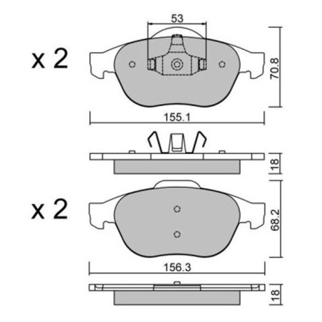 Plaquettes de frein avant GT2i Club pour Renault Laguna 2 GT 2.0 Turbo Estate