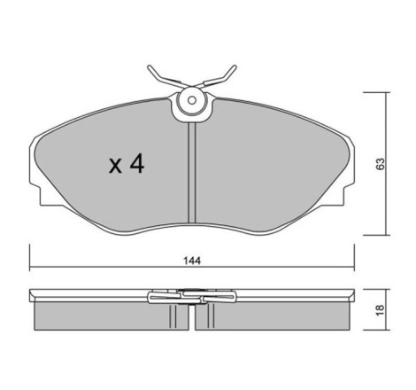 Plaquettes de frein avant GT2i Club pour Renault Avantime 2.0 16v Turbo (144x63mm)