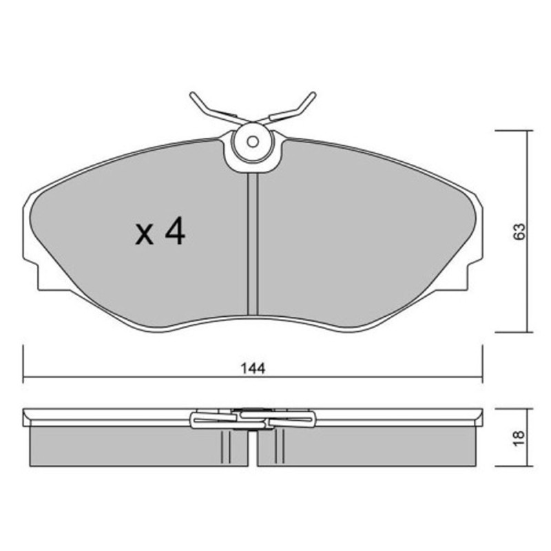Plaquettes de frein avant GT2i Club pour Renault Avantime 2.0 16v Turbo (144x63mm)