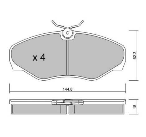 Plaquettes de frein avant GT2i Club pour Renault Avantime 2.0 16v Turbo (144,8x62,3mm)