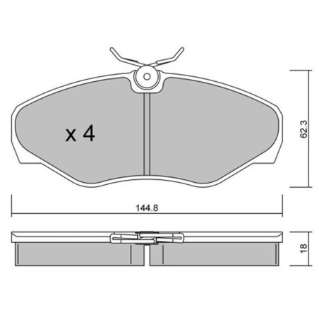 Plaquettes de frein avant GT2i Club pour Renault Avantime 2.0 16v Turbo (144,8x62,3mm)