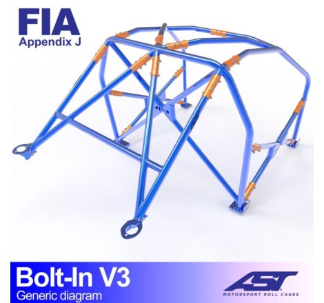 Arceau AST FIA  6 points à boulonner pour Peugeot 207 (toutes versions dont RC et THP / 3-Portes Hayon)
