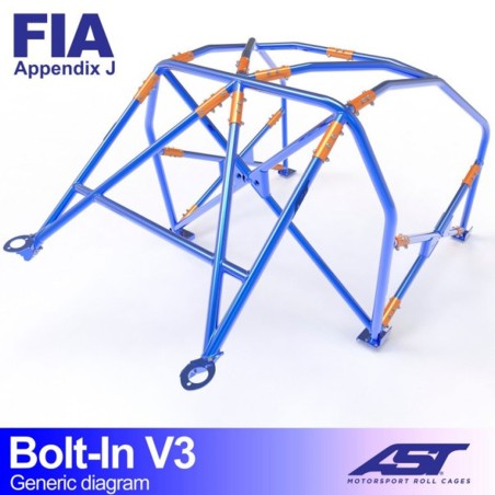 Arceau AST FIA  6 points à boulonner pour Peugeot 207 (toutes versions dont RC et THP / 3-Portes Hayon)