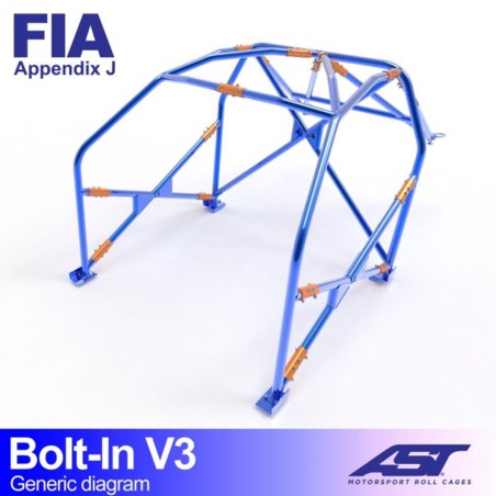Arceau AST FIA  6 points à boulonner pour Peugeot 207 (toutes versions dont RC et THP / 3-Portes Hayon)