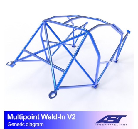 Arceau AST Multipoints 10 points à souder FIA pour Peugeot 207 (toutes versions dont RC et THP / 3-Portes hayon)