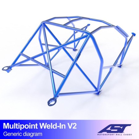 Arceau AST Multipoints 10 points à souder FIA pour Peugeot 207 (toutes versions dont RC et THP / 3-Portes hayon)