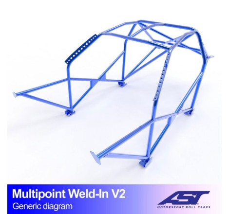 Arceau AST Multipoints 10 points à souder FIA pour Peugeot 207 (toutes versions dont RC et THP / 3-Portes hayon)