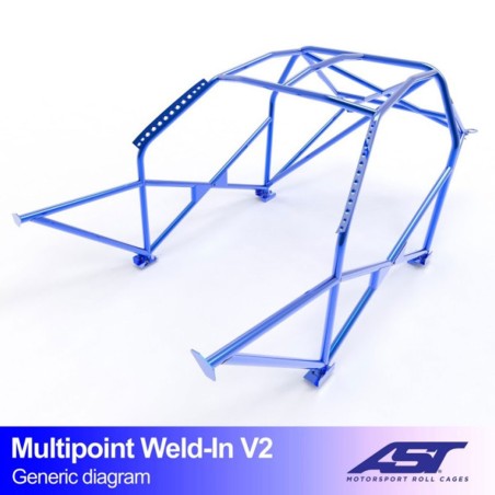 Arceau AST Multipoints 10 points à souder FIA pour Peugeot 207 (toutes versions dont RC et THP / 3-Portes hayon)