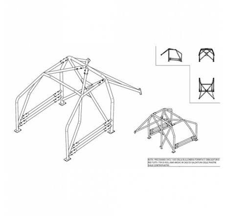 Arceau de sécurité SPARCO pour Peugeot 207 (toutes versions dont RC et THP / 6 Points)