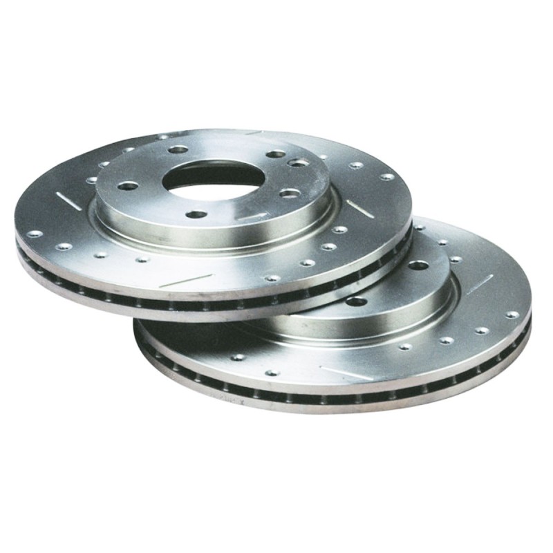 Disques de frein avant Bratex Groupe A percés rainurés pour Peugeot 207 RC THP (302x26mm 4x108)