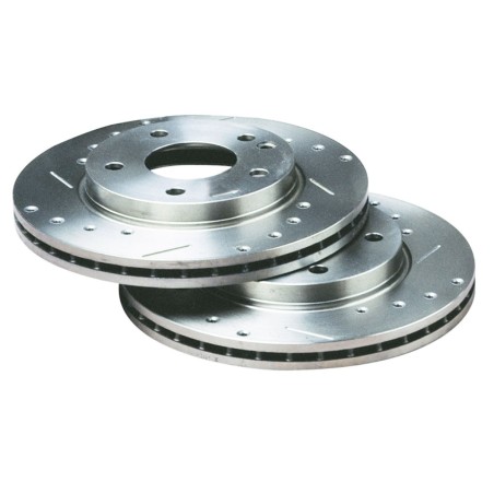 Disques de frein avant Bratex Groupe A percés rainurés pour Peugeot 207 RC THP (302x26mm 4x108)
