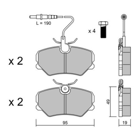 Plaquettes de frein avant GT2i Race pour Peugeot 306 S16 150/152cv (étriers GIRLING)