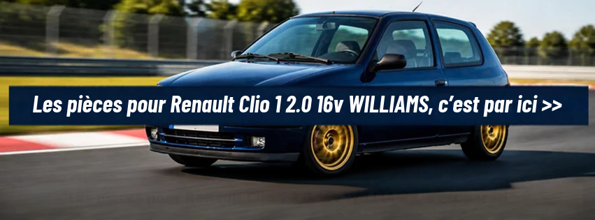 Les pièces pour Renault Clio 1 2.0 16v WILLIAMS, c'est par ici